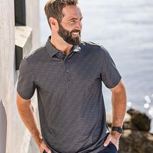 Cutter & Buck Pike Eco Pebble Print Stretch Recycled Mens Polo Thumbnail