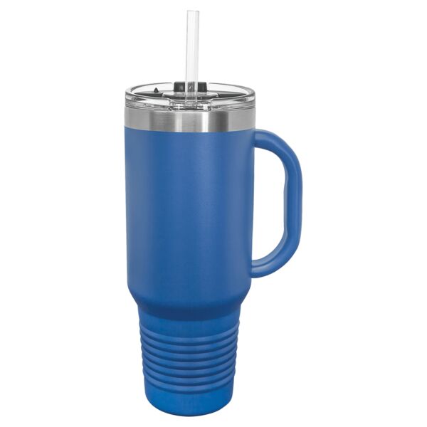 Polar Camel 40 oz. Royal Blue Travel Mug with Handle, Straw Included Thumbnail